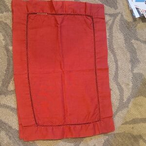 Soft Red linen Pottery Barn placemats